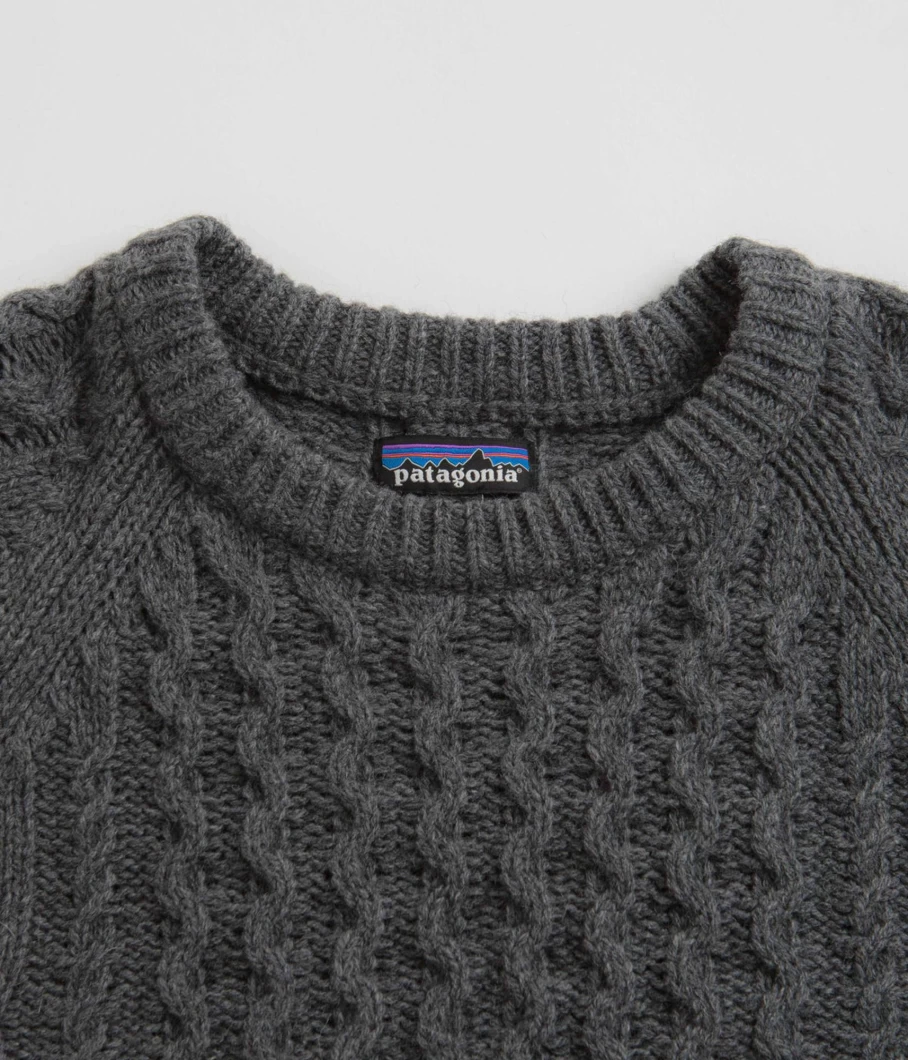 Patagonia Men's Recycled Cable Knit Crewneck Sweater - Eco-Friendly Wool Pullover