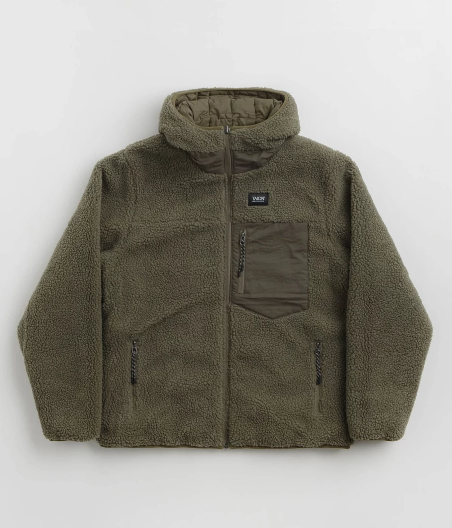 Taion Men's Reversible Down Hooded Jacket with Boa Closure System