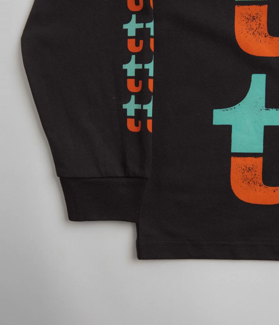The Trilogy Tapes Men's Orange and Turquoise Graphic Long Sleeve T-Shirt