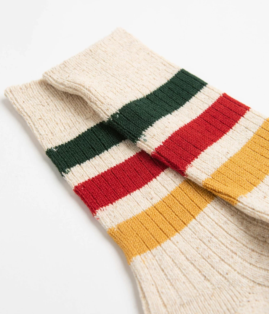 RoToTo Men's Striped Casual Socks - Comfortable Breathable Athletic Crew Socks for Daily Wear
