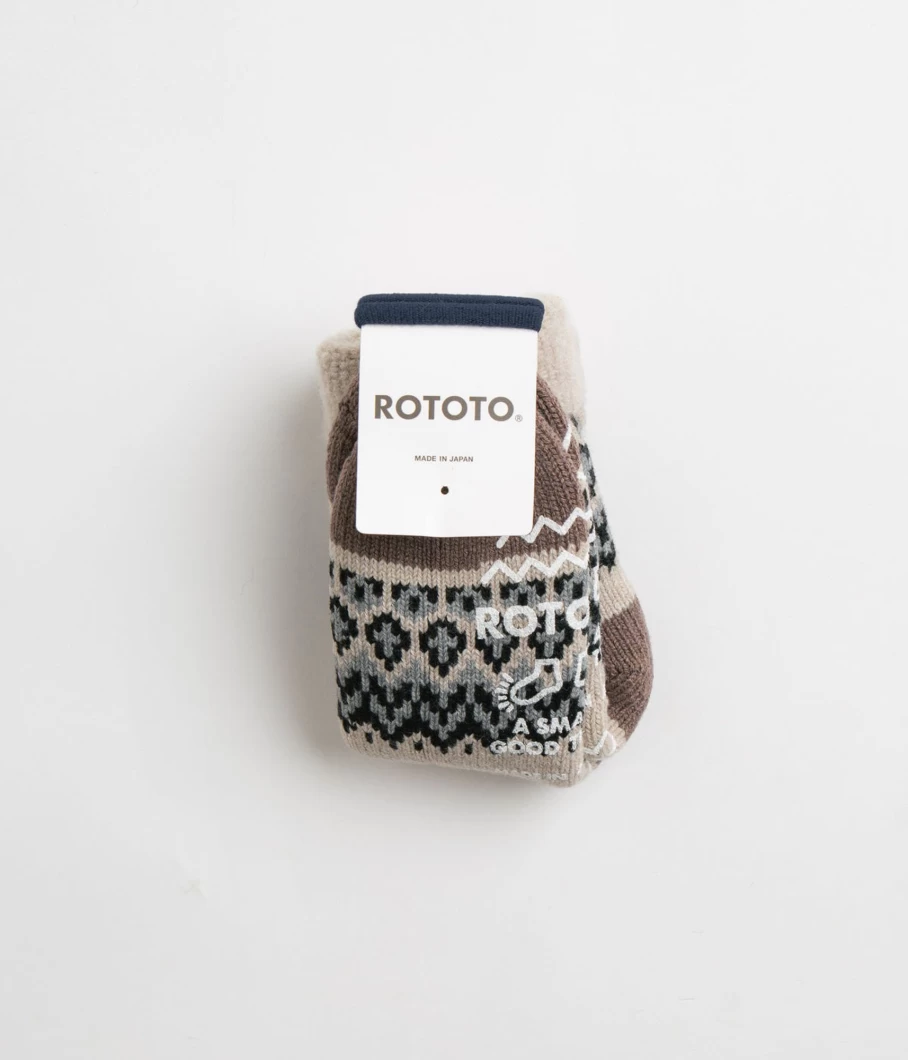 RoToTo Men's Nordic Comfy Socks - Cozy Winter Room Slipper Socks for Men