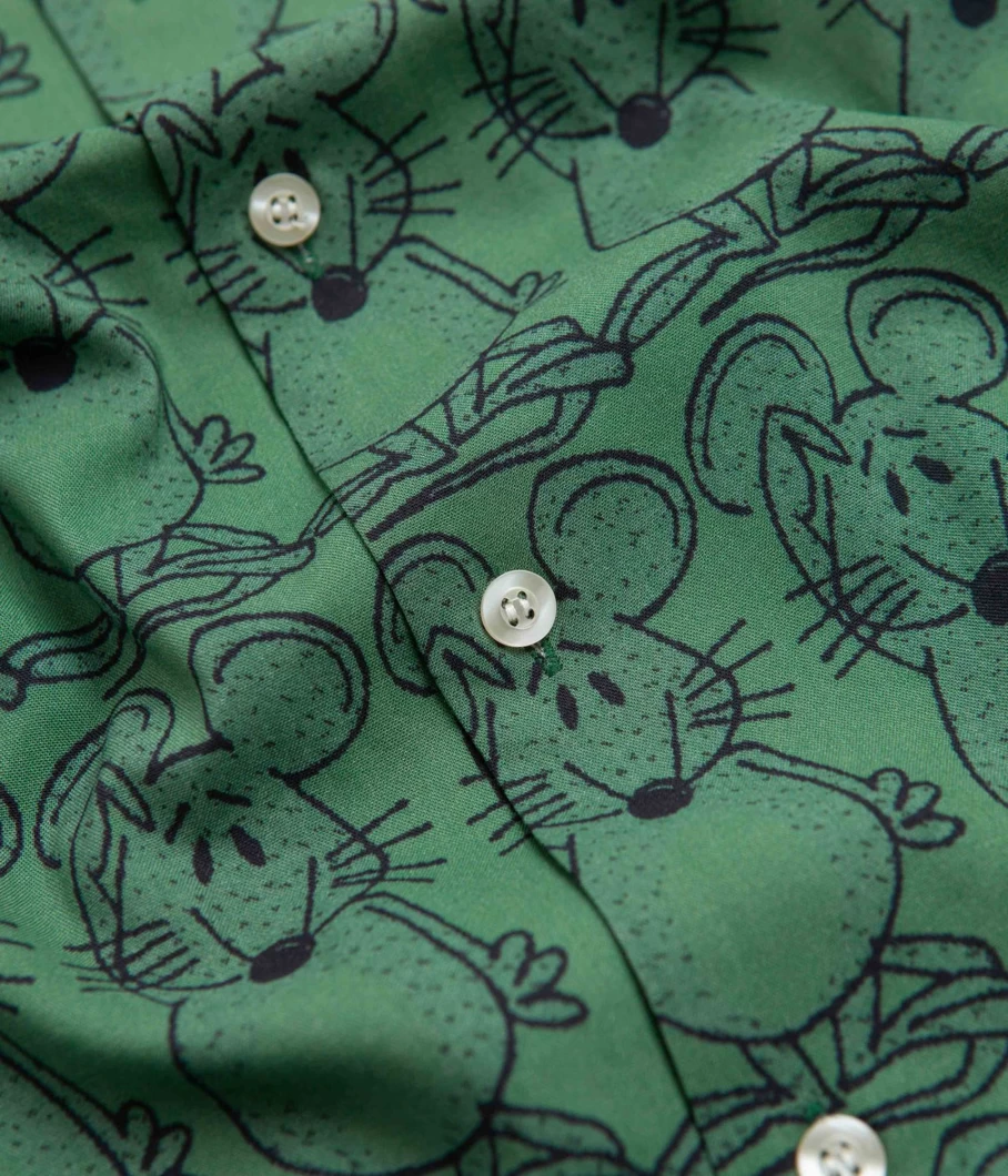 The Trilogy Tapes Men's TTT Embroidered Bowling Shirt - Vintage Style Retro Button-Up