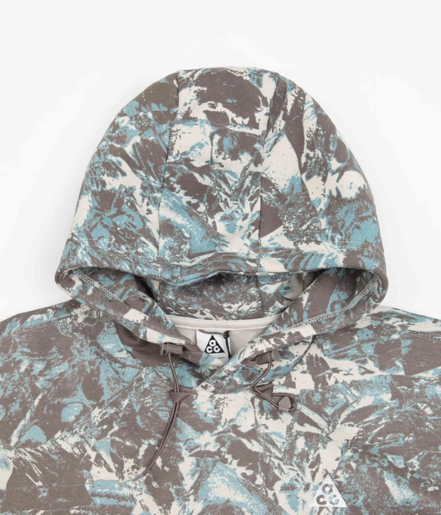 Nike ACG Men's Allover Print Hoodie - Lightweight Water-Resistant Pullover with Zip Pockets