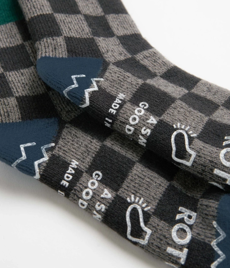 RoToTo Men's Checkerboard Pattern Casual Socks - Stylish and Comfortable Footwear