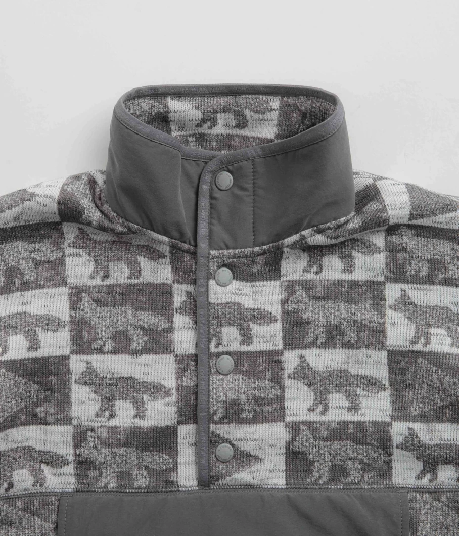 And Wander Men's Fox Checkers Pullover Fleece - Collaboration with Maison Kitsune
