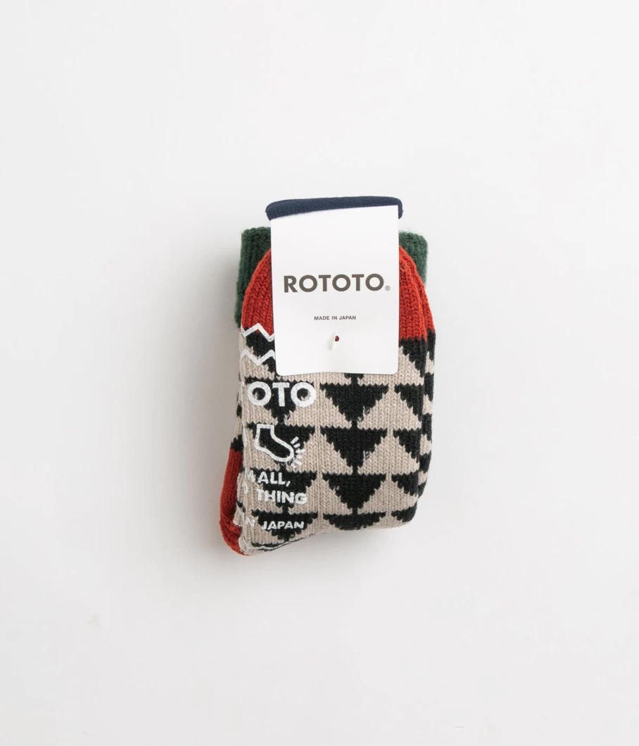 RoToTo Men's Comfy Room Sankaku Socks - Soft Triangle Design for Relaxation