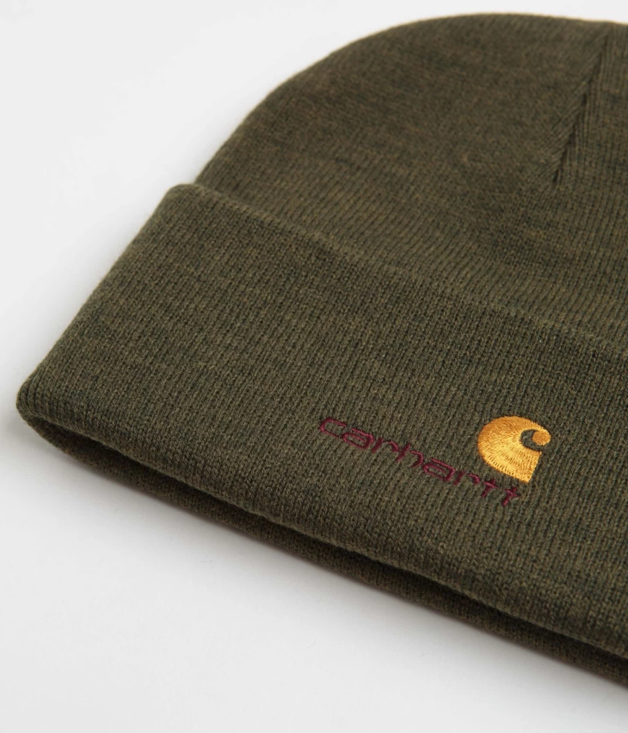 Carhartt Men's American Script Beanie - Classic Knit Winter Hat for Men