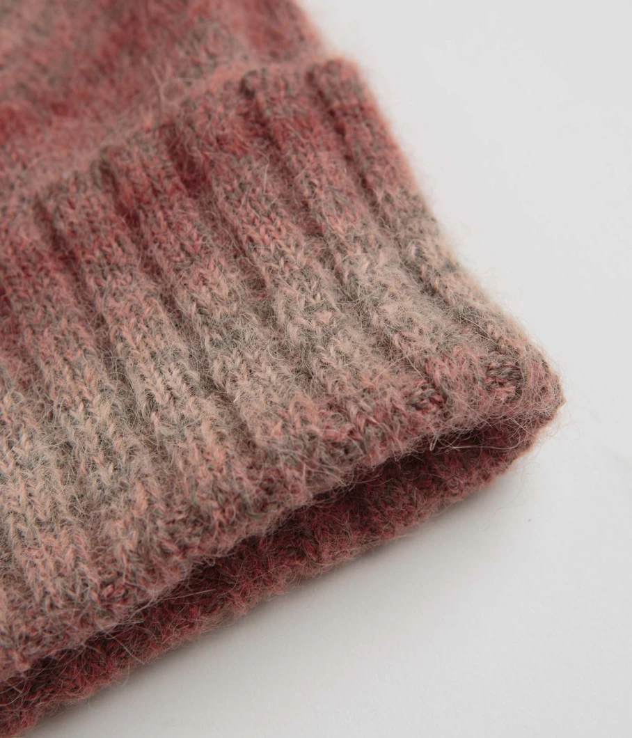 Norse Projects Men's Space Dye Beanie - Alpaca Mohair Cotton Blend Winter Hat